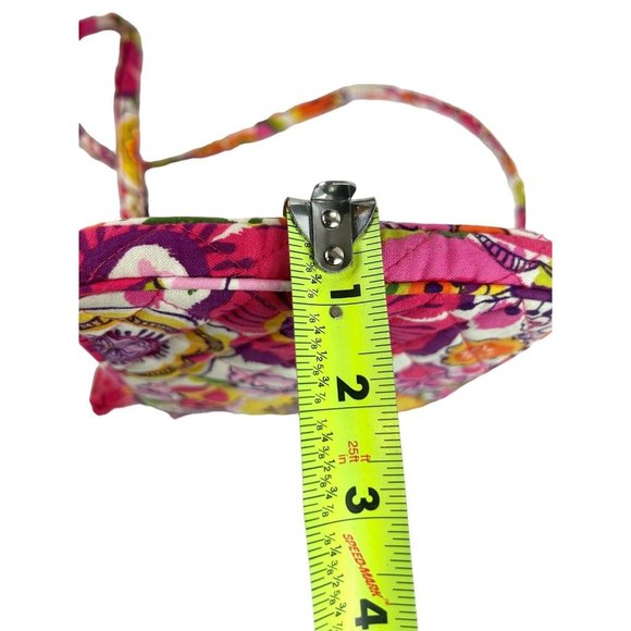 Vera Bradley Clementine Crossbody Bag Hipster Purse Pink/Yellow 8"x6" - Picture 14 of 16